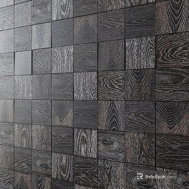 Wooden Square Wall With Textured Natural Wood Patterns For Interior Decor 3d model