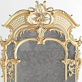 Two Golden Ornate Frame Mirrors With Classic Carvings And Elegant Design Details