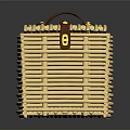 Woven Wicker Basket With Leather Handle And Metal Buckle For Household Storage