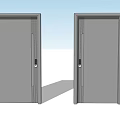 Modern Dark Gray Swing Doors With Sleek Design And Double Door Frames