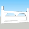 Modern Stone Railing 3d model