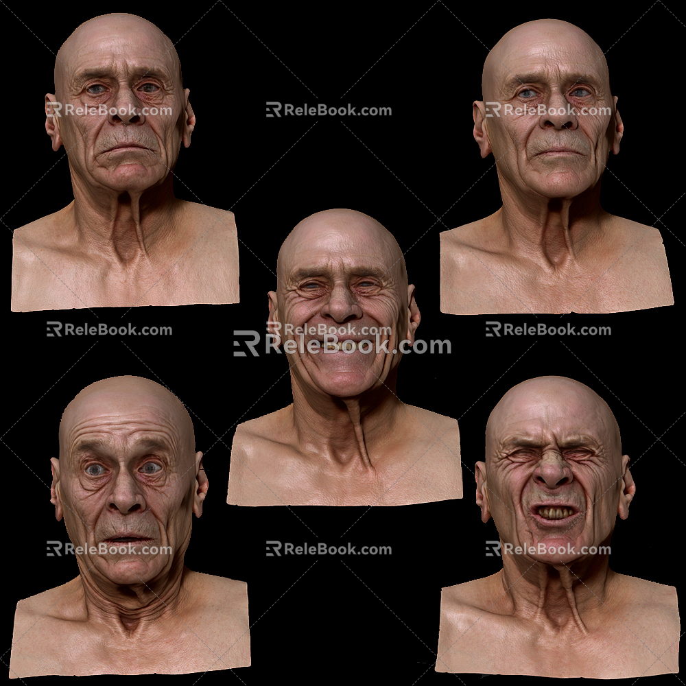 Modern man old man face avatar model