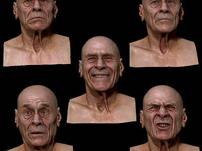 Modern man old man face avatar model