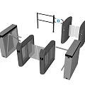Modern Public Facility Entry Turnstiles With Metal Structure And Wheelchair Accessible Design