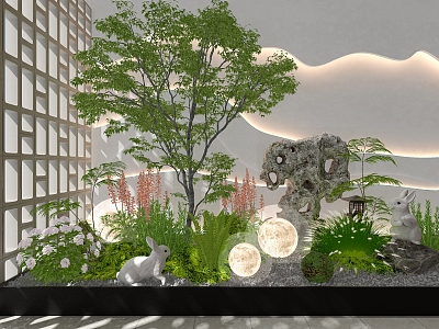 Courtyard Landscape Garden 3d model