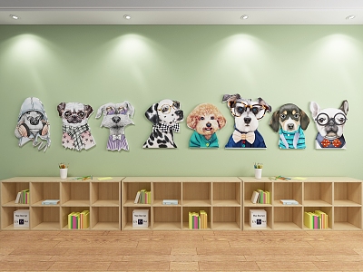 Decorative Hanger Decoration Animal Dog Background Wall Decorative Painting Children's Display model