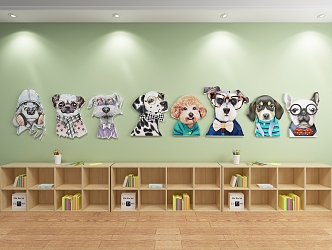 Decorative Hanger Decoration Animal Dog Background Wall Decorative Painting Children's Display 3d model