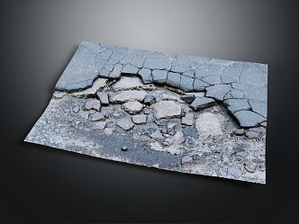 Modern Asphalt Road Asphalt Road Brick Road Slab Road 3d model