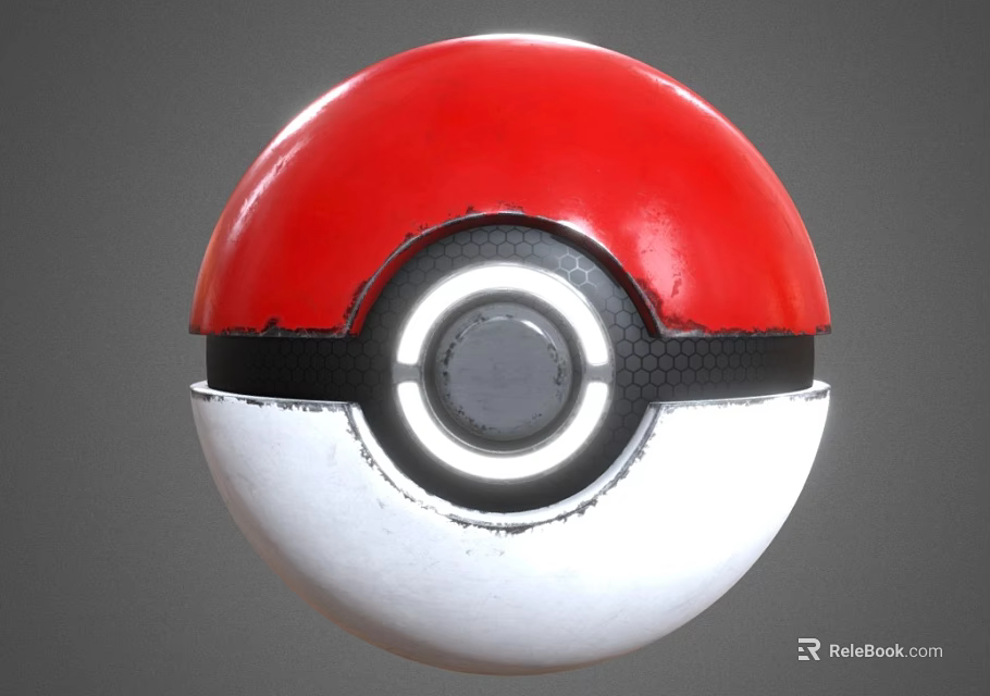 Electric Toy Pokeball With Red And White Round Design Interactive Central Button For Kids Play 3d model 