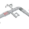 Public Facility Structure Design With Pipe Systems And Platform Layout 3d model