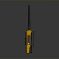 Weapon Communication Device Yellow And Black Walkie Talkie With Antenna Display Screen Buttons