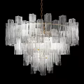Luxurious Modern Crystal Chandelier with Transparent Column Crystals and Decorative Design