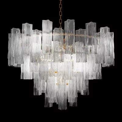 Luxurious Modern Crystal Chandelier with Transparent Column Crystals and Decorative Design 3d model