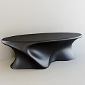 Unique Black Modern Table With Smooth Curved Surface And Sculptural Design 3d model