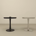 Black And White Modern Minimalist Side Tables With Round Top And Circular Base 3d model