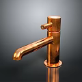 Elegant Copper Faucet With Modern Design And Brushed Metal Finish For Home Use