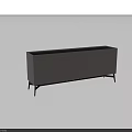 Modern Sideboard With Light Gray Cabinet And Slim Black Legs Design 3d model