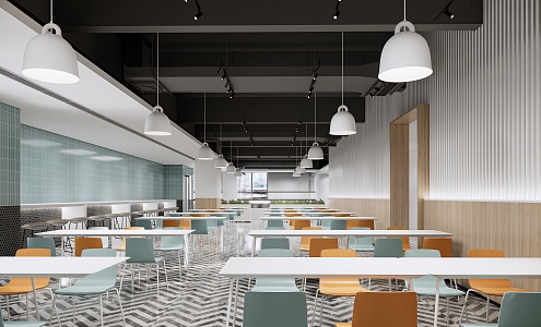 Modern Enterprise Staff Restaurant 3d model