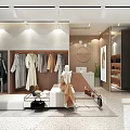 Modern Clothing Store Interior Design With Mannequins Clothing Racks Displayed Clothes And Shoes