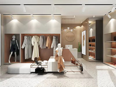 Clothing store front desk 3d model