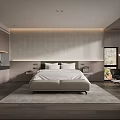 Modern Hotel Room Interior With King Bed Armchairs Coffee Table And Flat Screen TV