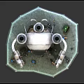Smart Machine Featuring Large Circular Body Wing Like Structures Small Buildings And Tools On Base 3d model
