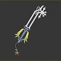 Crystal Key Magic Key Cartoon Key 3d model