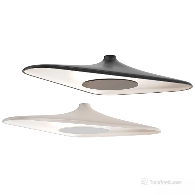 Modern Ceiling Light Fixtures With Sleek Black And White Fluid Shape Design 3d model