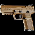 Golden Tactical Pistol with Ergonomic Grip and Modern Design Features