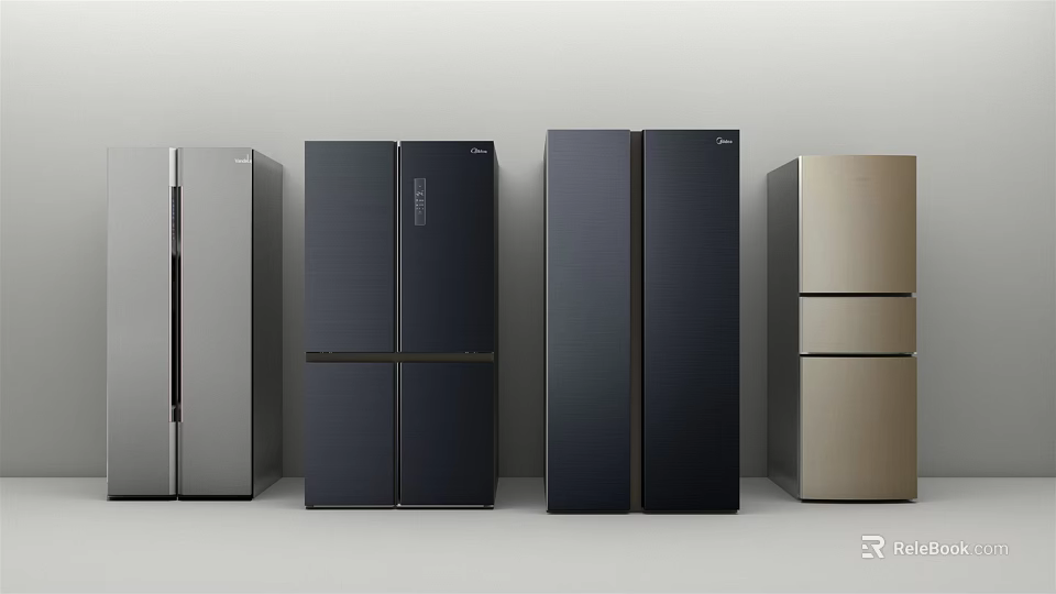 Stylish Refrigerators and Freezers Featuring Multiple Styles and Color Options 3d model 