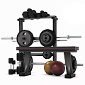Fitness Sports Equipment Set With Barbell Weight Plates Bench Dumbbells And Medicine Balls