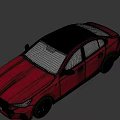 Red BMW Sedan With Black Roof And Black Alloy Wheels Front Design UK License Plate