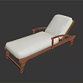 Comfortable Wooden Frame White Cushion Outdoor Reclining Leisure Lounge Chair
