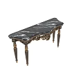 Ornate Classic Console Table Design With Carved Details And Decorative Marble Top