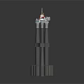 Offshore Oil Platform Building With Tall Concrete Pillars Crane Antenna And Green Roof