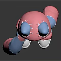 Cute 3D Cartoon Game Character With Pink Hoodie Blue Ears Pink Gloves And Shoes