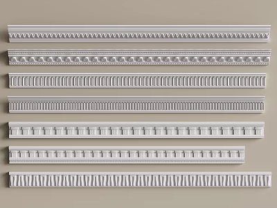Various Decorative Gypsum Molding Designs for Interior Trim with Ornate Patterns and Styles 3d model