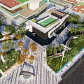 Modern Residential Landscape Featuring Green Roofs Trees Walkways And Recreational Areas