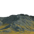 Gray Rocky Mountain Range With Yellow Slopes In Natural Scenic Landscape