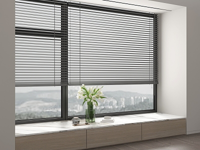 Venetian blinds floating window 3d model