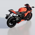 Orange And Black Sport Motorcycle With Sleek Aerodynamic Design And Single Seat Wheels