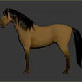 Realistic Brown Reptile With Black Mane And Tail Standing On Gray Background