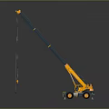Yellow Mobile Crane With Extended Hydraulic Boom For Heavy Construction Lifting Tasks