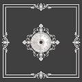 Intricate Carving Design On Grey Background With Symmetrical Ornamental Patterns 3d model