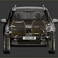 White SUV Featuring Rugged Vintage Textured Body And Golden Alloy Wheels
