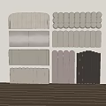 Light Gray Decorative Wall Panels With Various Textured Patterns And Designs 3d model