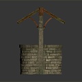 Winch well water well ancient well 3d model