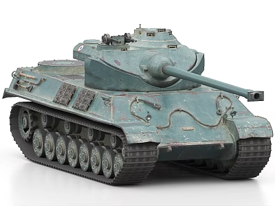 Vintage Military Tank With Armored Hull Cannon And Weathered Green Paint 3d model