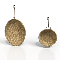 Woven Hanging Baskets For Household Use With Hooks In Two Sizes