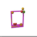 Decorative Pink Frame With Cartoon Heart Smiling Face Colorful Balloons Yellow Sun And Star Decorations